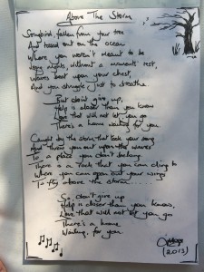 Handwritten lyrics